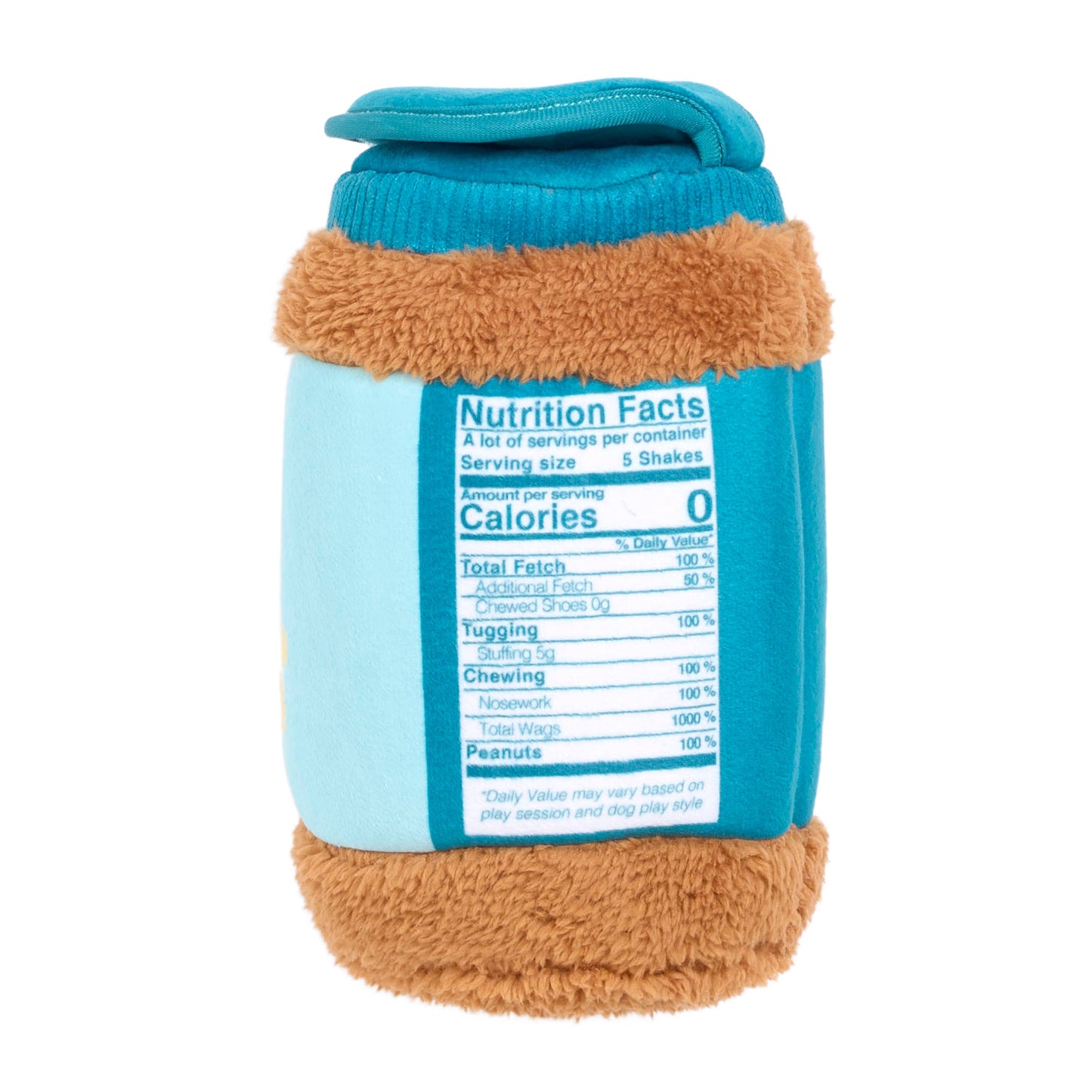 ZippyPaws Bungee Burrow Peanut Butter Jar Plush Dog Toy