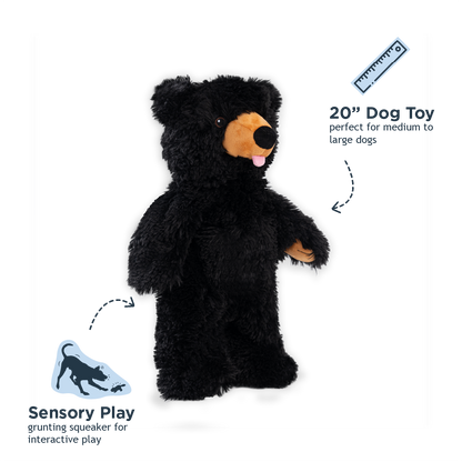 Tall Tails - Stuffless Black Bear Squeaker Dog Toy