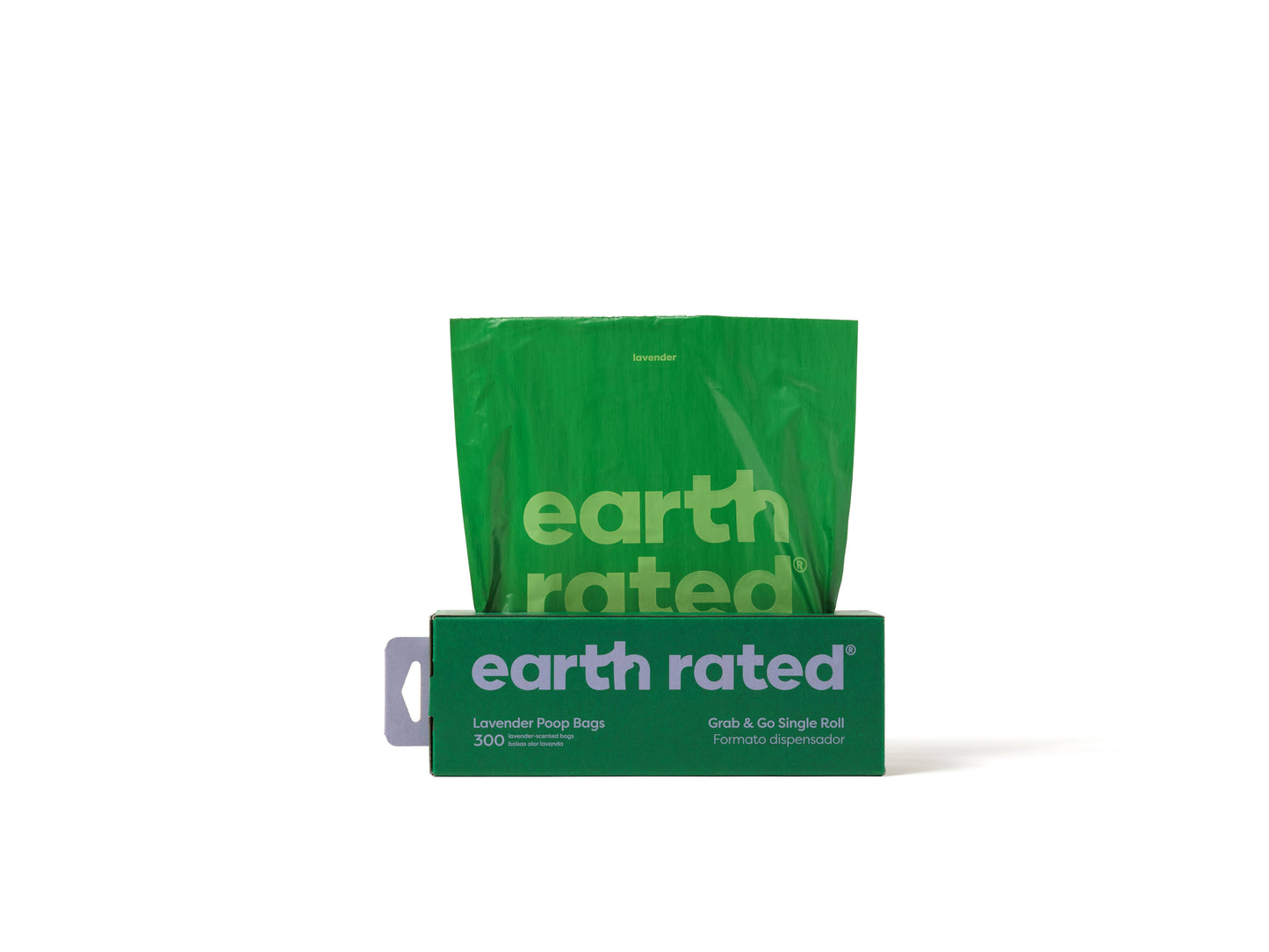 Earth Rated Lavender Poop Bags 300ct on a Large Single Roll