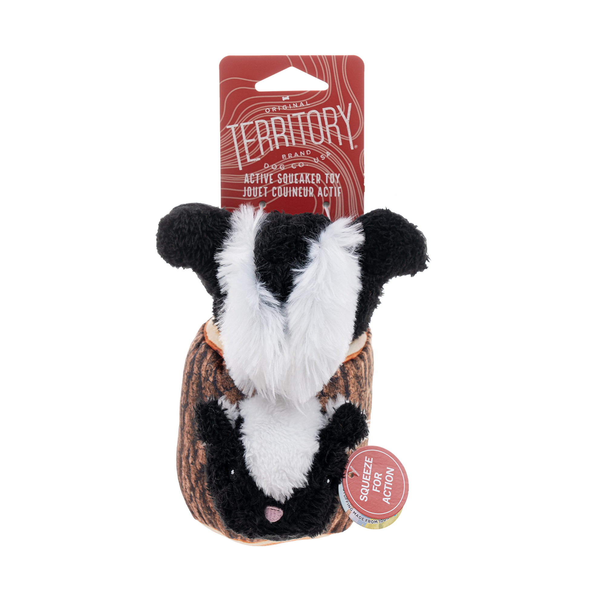 Original Territory - Skunk in Log Moving Plush Dog Toy - Doot's Pet LLC Collars For A Cause