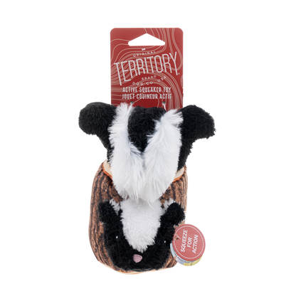 Original Territory - Skunk in Log Moving Plush Dog Toy - Doot's Pet LLC Collars For A Cause