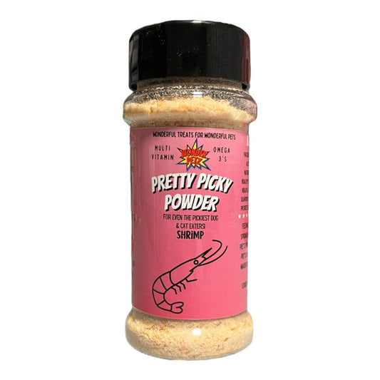 Wonder Petz Treats - Shrimp Pretty Picky Powder - Omega 3 & Multivitamin Boost! - Doot's Pet LLC Collars For A Cause