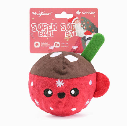 Hugsmart Products Inc - HugSmart Pet - Happy Woofmas | Hot Cocoa - Dog Ball Toy