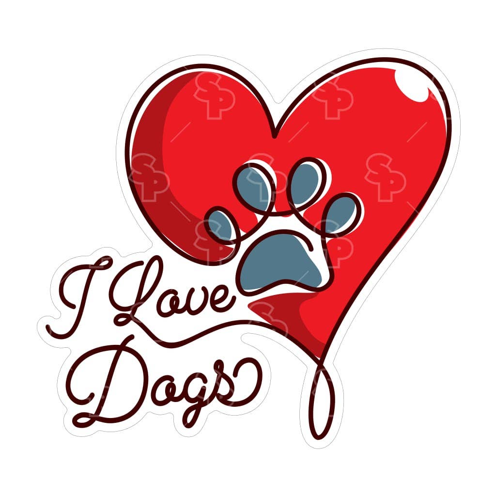 Two Feet Treats - I Love Dogs - Sticker