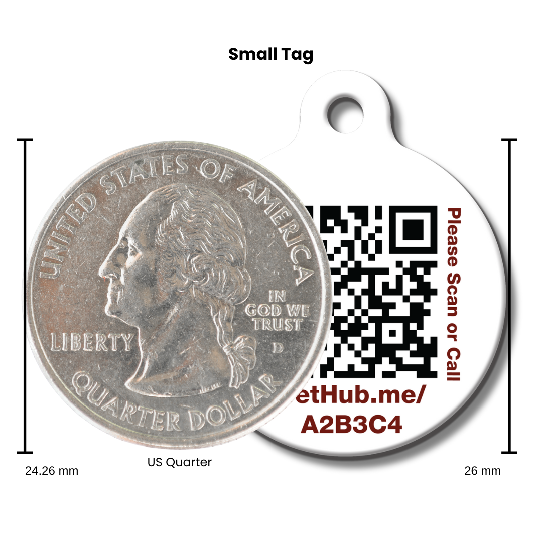 PetHub QR ID Pet Tag - KIss Me I'm Rescued - Doot's Pet LLC Collars For A Cause
