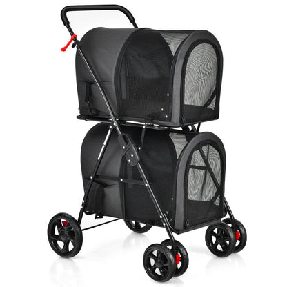 4-in-1 Double Pet Stroller with Detachable Carrier and Travel Carriage - Doot's Pet LLC Collars For A Cause