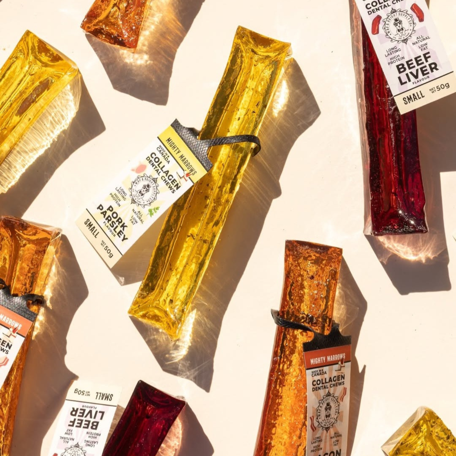 Doot's Chew Bar - Wag & Bright Supply Co. - Mighty Marrows Collagen Dental Chew - Beef Liver - 3 Sizes - Doot's Pet LLC Collars For A Cause