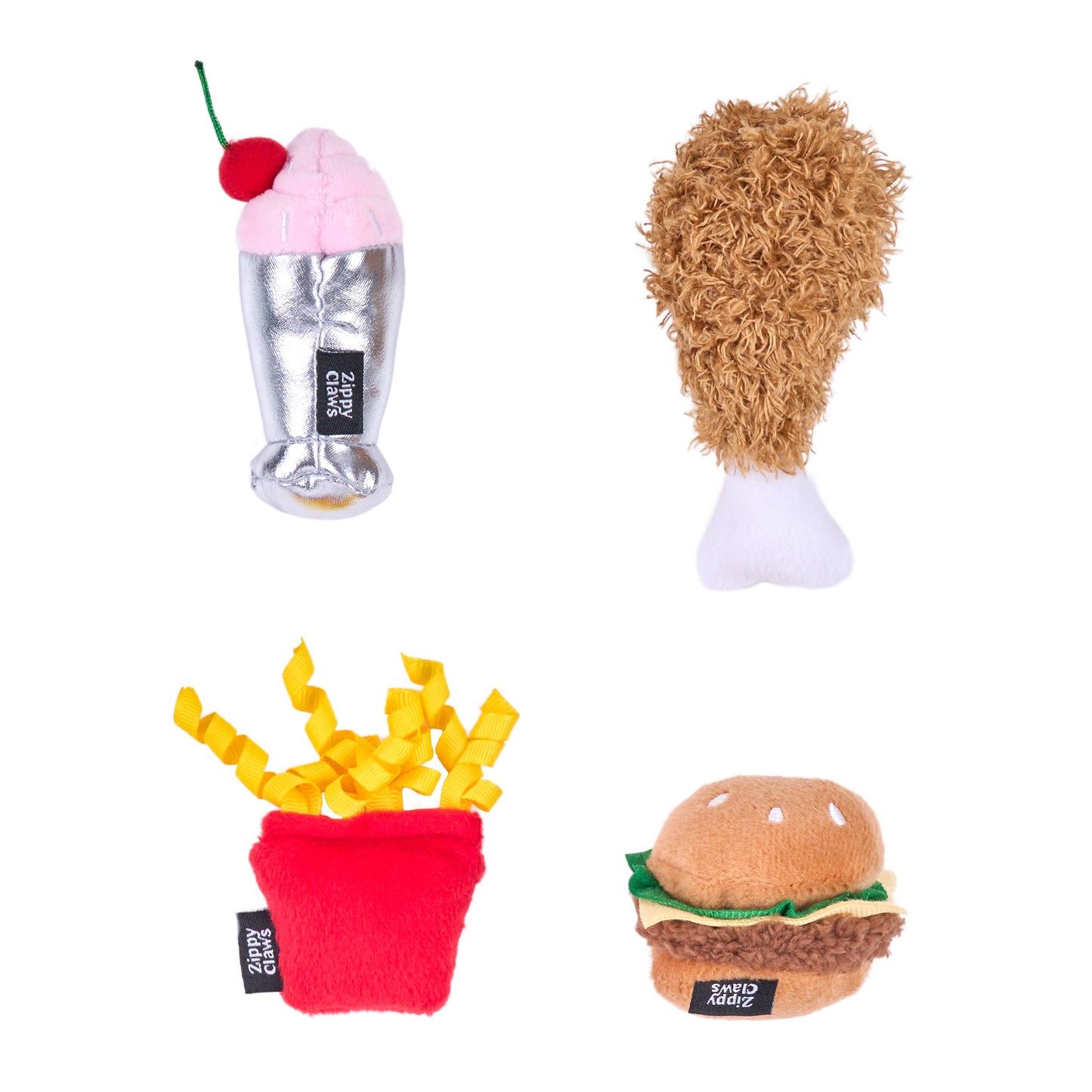 ZippyPaws - ZippyClaws® NomNomz® 4-Pack - Fast Food
