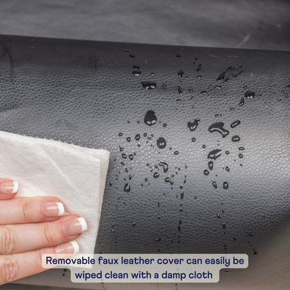 PupProtector™ Faux Leather Memory Foam Dog Car Bed -  Black - Doot's Pet LLC Collars For A Cause