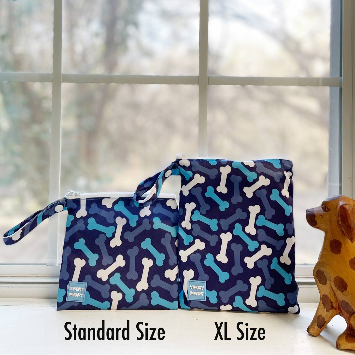 Yucky Puppy - Yucky Puppy Dog Poop Bag Holders-- Blue or Pink/Purple Bone (Set of 2)--TWO SIZES