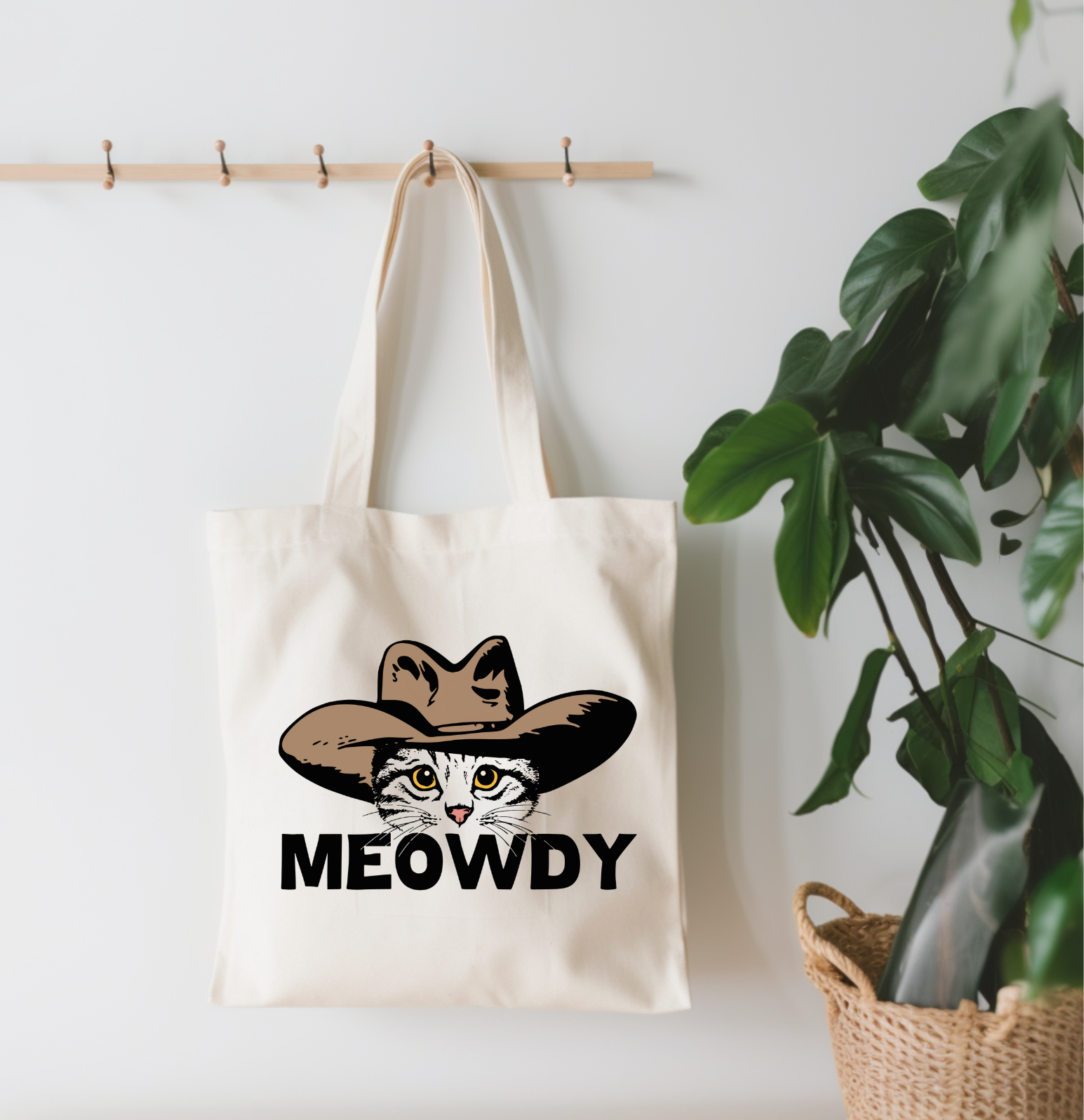 EnchantingSunshine - Meowdy Small Canvas Tote Bag - Doot's Pet LLC Collars For A Cause