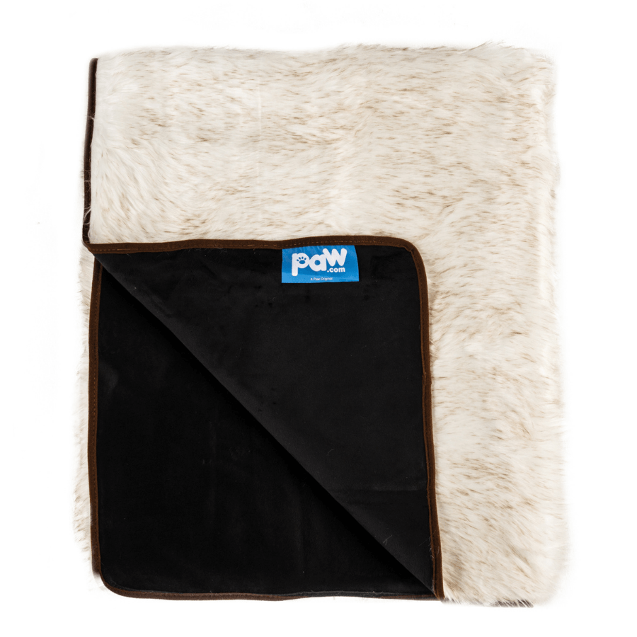 PupProtector™ Waterproof Throw Blanket - White with Brown Accents - Doot's Pet LLC Collars For A Cause