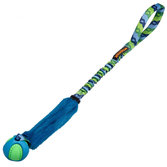 Tug-E-Nuff - Fauxtastic PowerBall Bungee | Strong Dog Toys | Tug-E-Nuff - Green Pattern