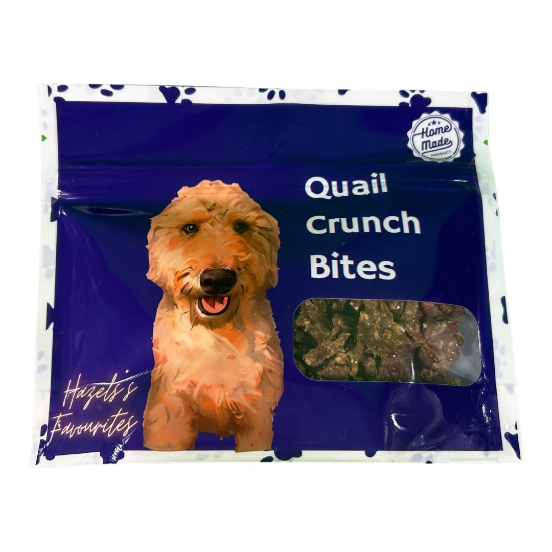 Quail Crunch Bites: Gourmet Dehydrated Dog Treats with Quail Meat & Shells | Premium Healthy Dog Treats for Training | Organic Ingredients for a Happy Palate - Doot's Pet LLC Collars For A Cause