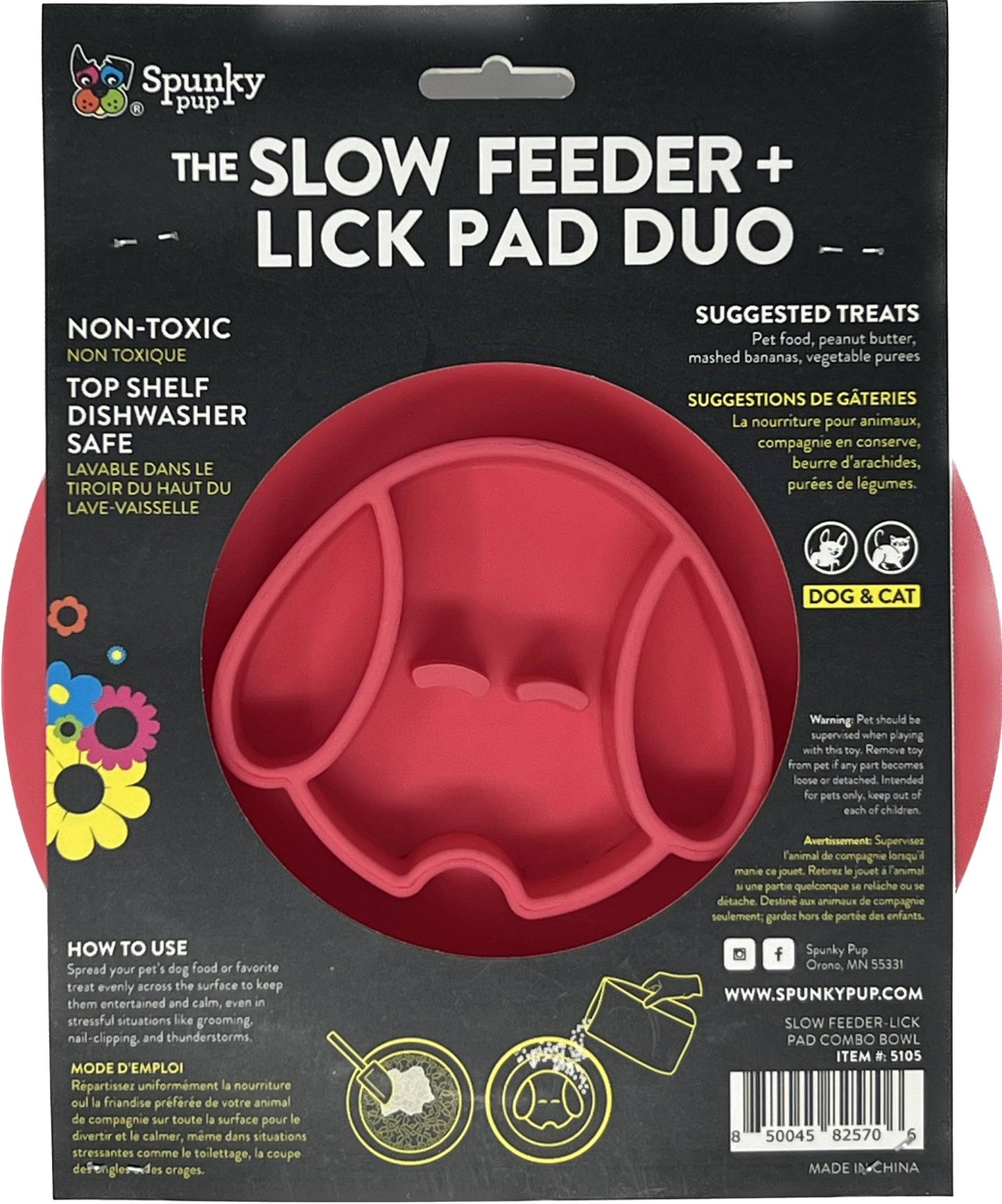 Spunky Pup - Lick Pad - Slow Feeder Duos! - Flower