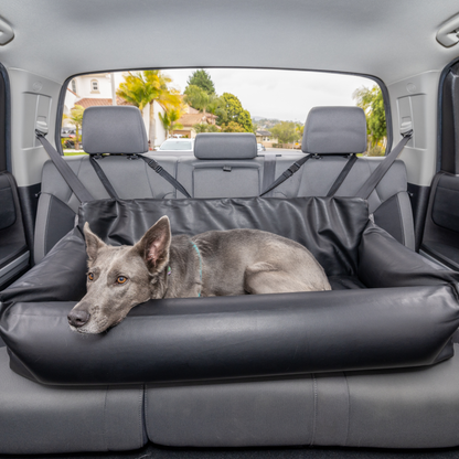 PupProtector™ Faux Leather Memory Foam Dog Car Bed -  Black - Doot's Pet LLC Collars For A Cause