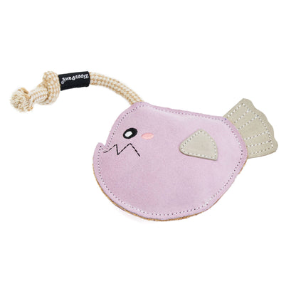 ZippyPaws - EcoZippy Suede and Rope Buddies - Angler Fish - Dog Toy