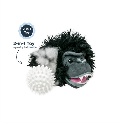 Tall Tails - Gorilla 2-in-1 Fetch Ball Dog Toy