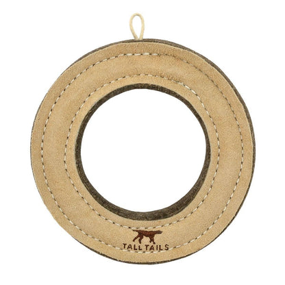 Tall Tails - Tall Tails Natural Leather & Wool Ring Toy - 7"
