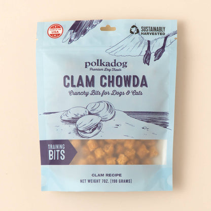 Polkadog Clam Chowda Training Bits Crunchy Dog & Cat Treats
