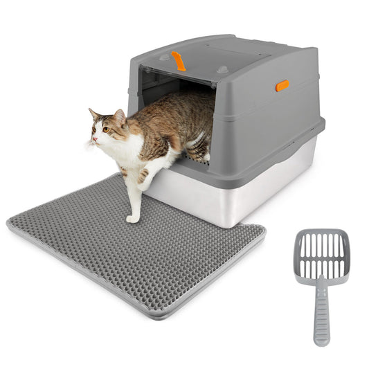 Go Fresh - Cat Litter Box Hooded Stainless Steel Base - Doot's Pet LLC Collars For A Cause