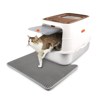Go Fresh - Cat Litter Box - 2 Entries Hooded Cat Litter Box With Stainless Steel Base - Doot's Pet LLC Collars For A Cause