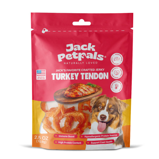 Jack PetPals Handcrafted Jerky Turkey Tendon Dog Treats (2.5oz) - Doot's Pet LLC Collars For A Cause