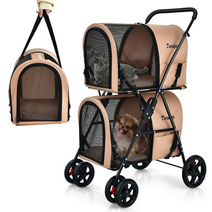 4-in-1 Double Pet Stroller with Detachable Carrier and Travel Carriage - Doot's Pet LLC Collars For A Cause
