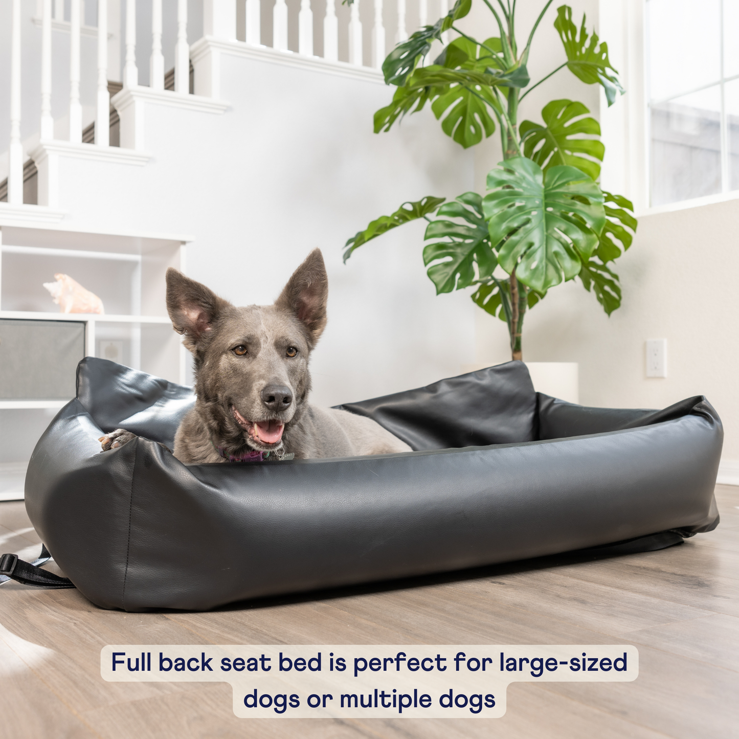 PupProtector™ Faux Leather Memory Foam Dog Car Bed -  Black - Doot's Pet LLC Collars For A Cause
