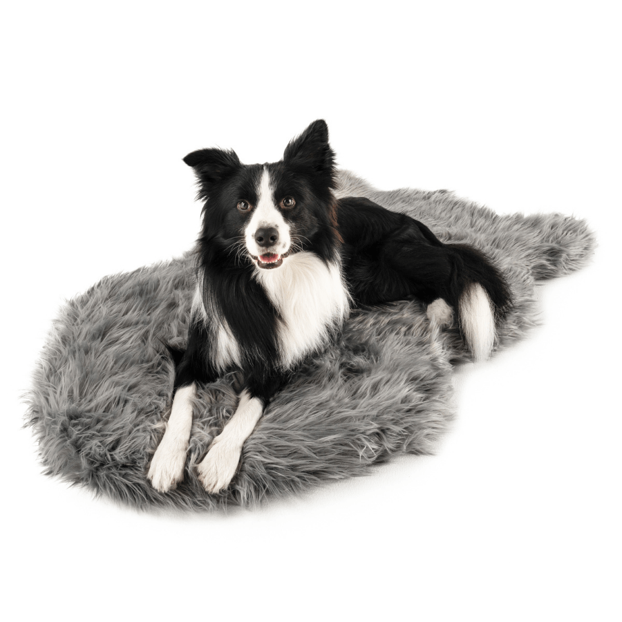 PupRug by Paw.com® Faux Fur Orthopedic Dog Bed - Curve Charcoal Grey - Doot's Pet LLC Collars For A Cause