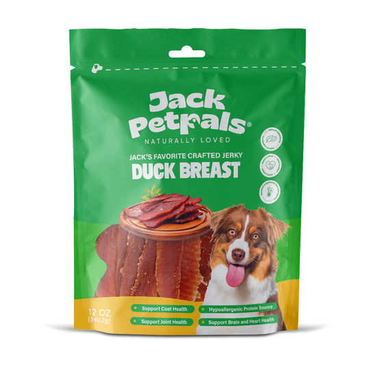 Jack PetPals Handcrafted Jerky Duck Breast Dog Treats (12oz) - Doot's Pet LLC Collars For A Cause