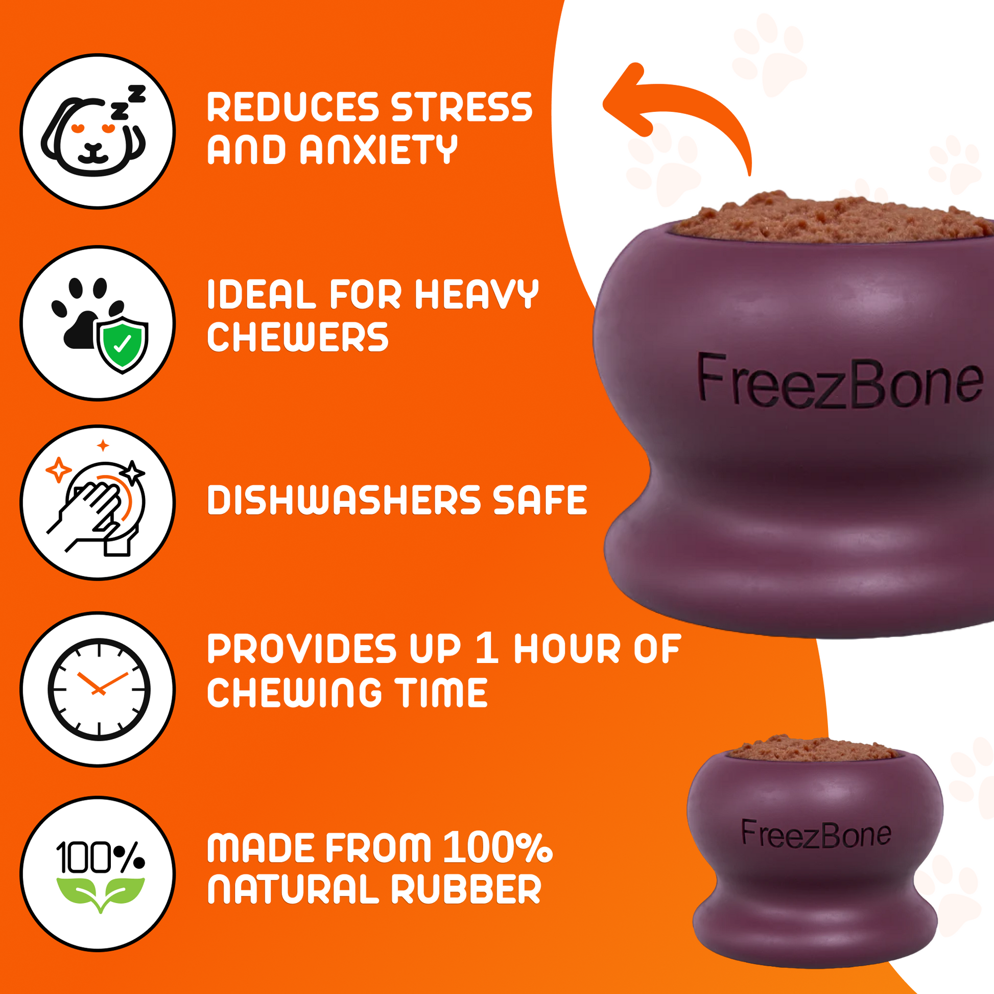 Freezball - Durable Fillable Dog Chew Bone - Doot's Pet LLC Collars For A Cause