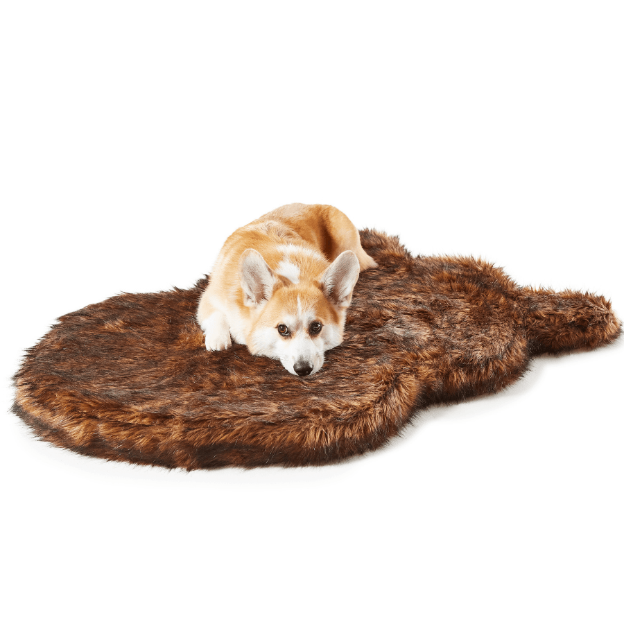 PupRug by Paw.com® Faux Fur Orthopedic Dog Bed - Curve Brown - Doot's Pet LLC Collars For A Cause