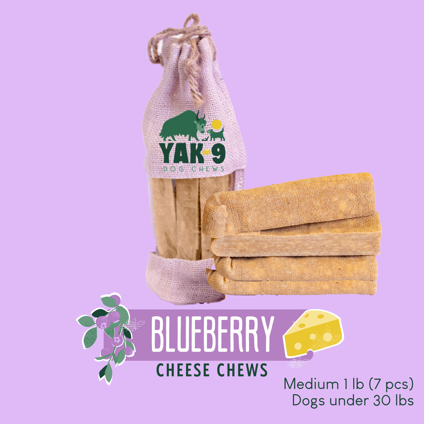 Blueberry Cheese Chews for Dogs
