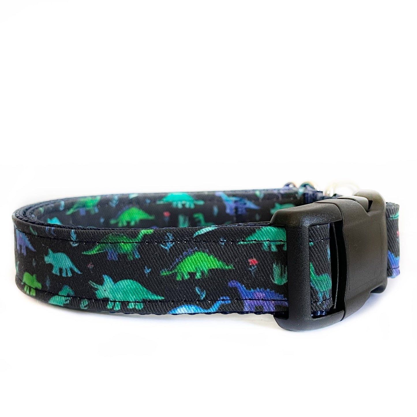 Sew Fetch Dog Co - The Dino Blue Dinosaur Dog Collar