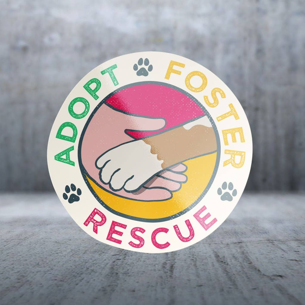 Two Feet Treats - Adopt, Rescue, Foster - Sticker