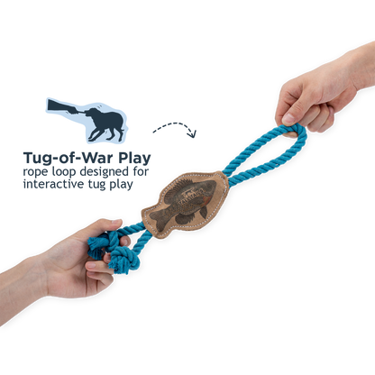Tall Tails - Natural Leather Fish Tug Dog Toy
