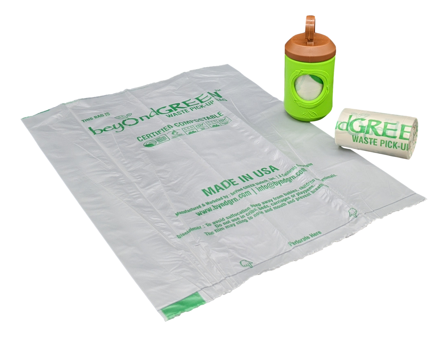 beyondGREEN Dog Poop Bag Leash Dispenser – Clip-On Holder Fits Standard Rolls – Durable & Portable - Doot's Pet LLC Collars For A Cause
