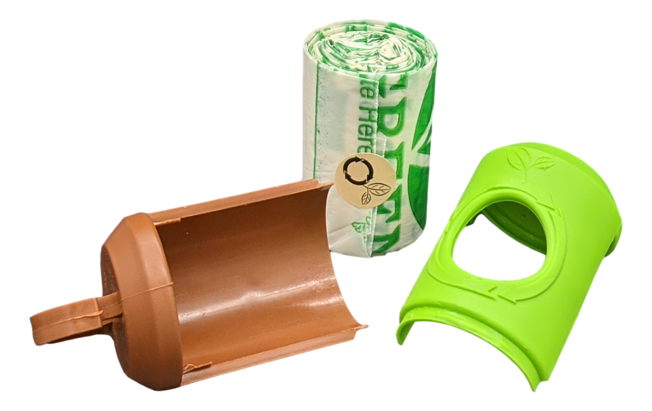 beyondGREEN Dog Poop Bag Leash Dispenser – Clip-On Holder Fits Standard Rolls – Durable & Portable - Doot's Pet LLC Collars For A Cause