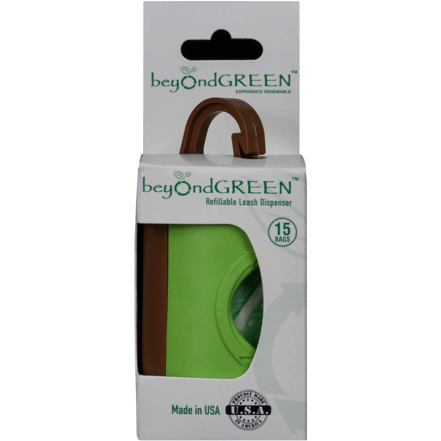 beyondGREEN Dog Waste Bag Leash Dispenser – Clip-On Holder for Standard Rolls – Durable, Portable, Made in USA - Doot's Pet LLC Collars For A Cause