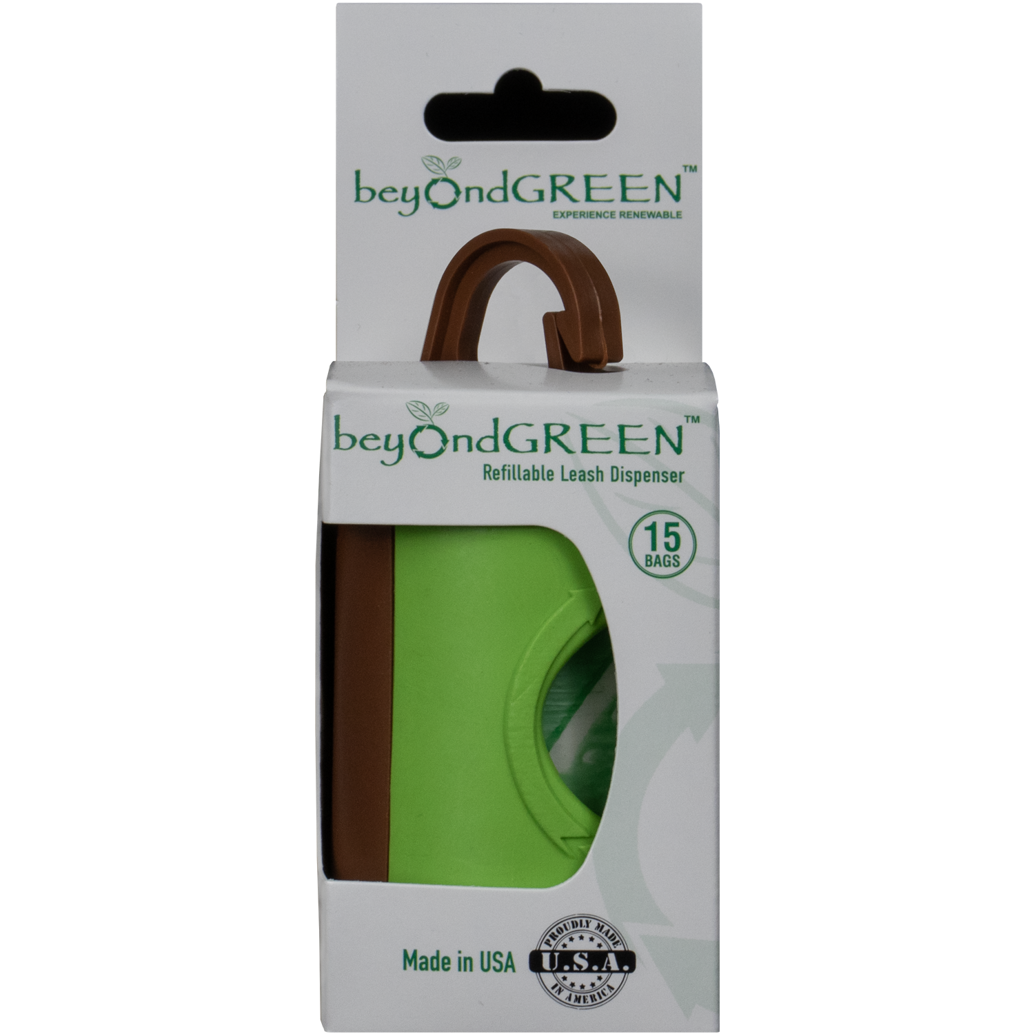 beyondGREEN Dog Waste Bag Leash Dispenser – Clip-On Holder for Standard Rolls – Durable, Portable, Made in USA - Doot's Pet LLC Collars For A Cause