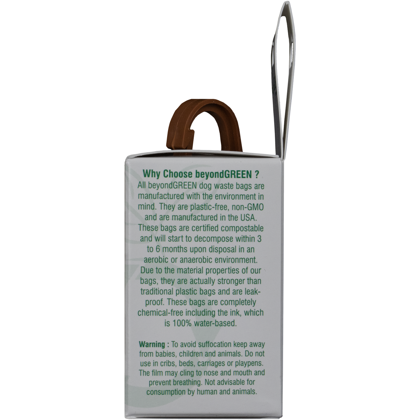 beyondGREEN Dog Waste Bag Leash Dispenser – Clip-On Holder for Standard Rolls – Durable, Portable, Made in USA - Doot's Pet LLC Collars For A Cause