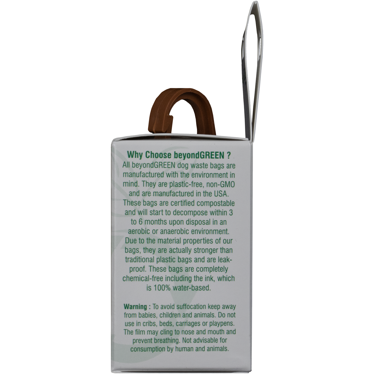 beyondGREEN Dog Waste Bag Leash Dispenser – Clip-On Holder for Standard Rolls – Durable, Portable, Made in USA - Doot's Pet LLC Collars For A Cause