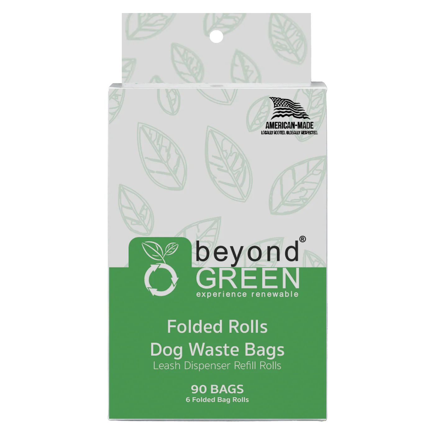beyondGREEN Dog Waste Bags – Folded Rolls – Made in USA, Leak-Resistant, Extra-Strong - Doot's Pet LLC Collars For A Cause