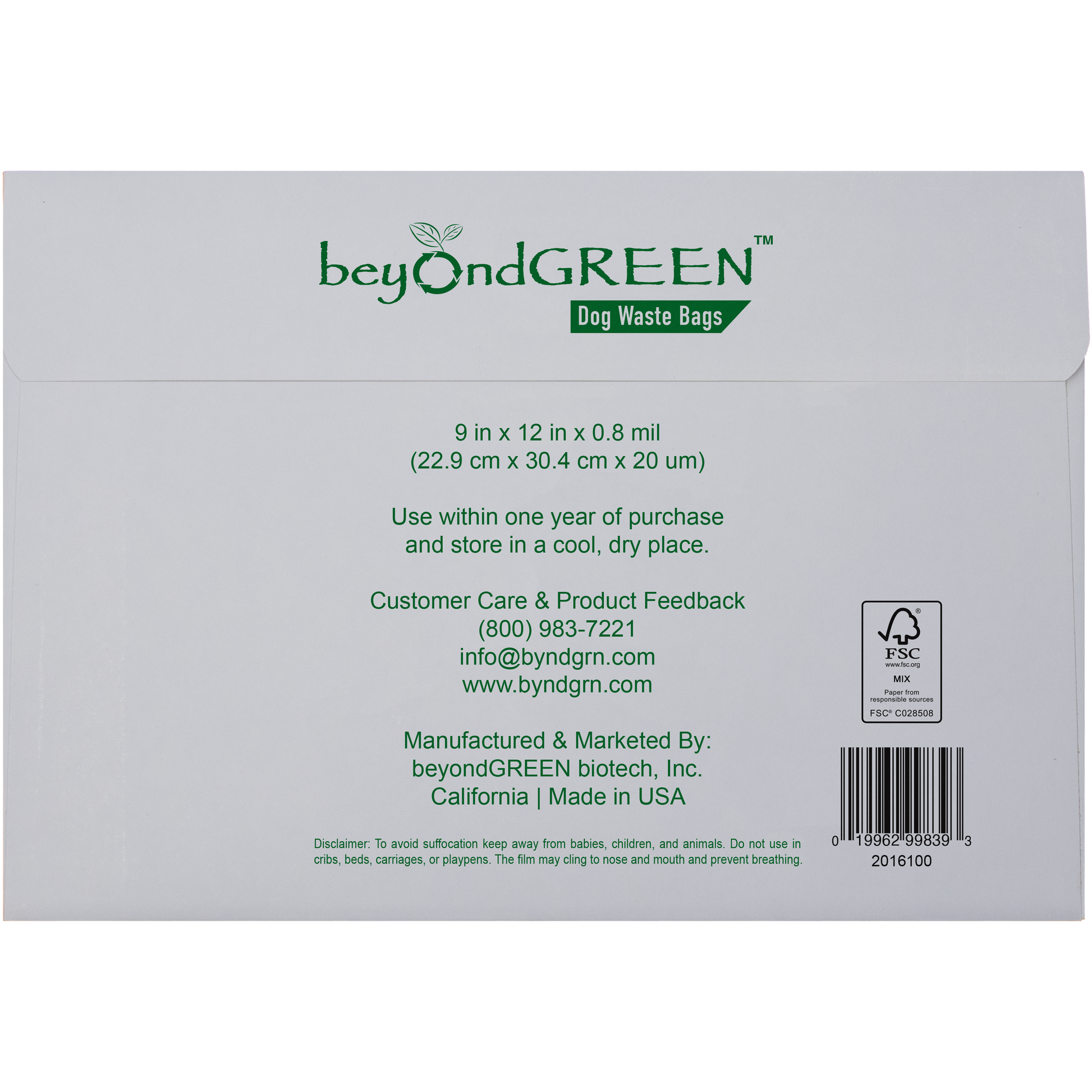 beyondGREEN Dog Waste Bags – Single-Pull Dispenser Refill Pack – Made in USA, Leak-Resistant, One-At-A-Time Dispensing (100 Bags per Pack) - Doot's Pet LLC Collars For A Cause