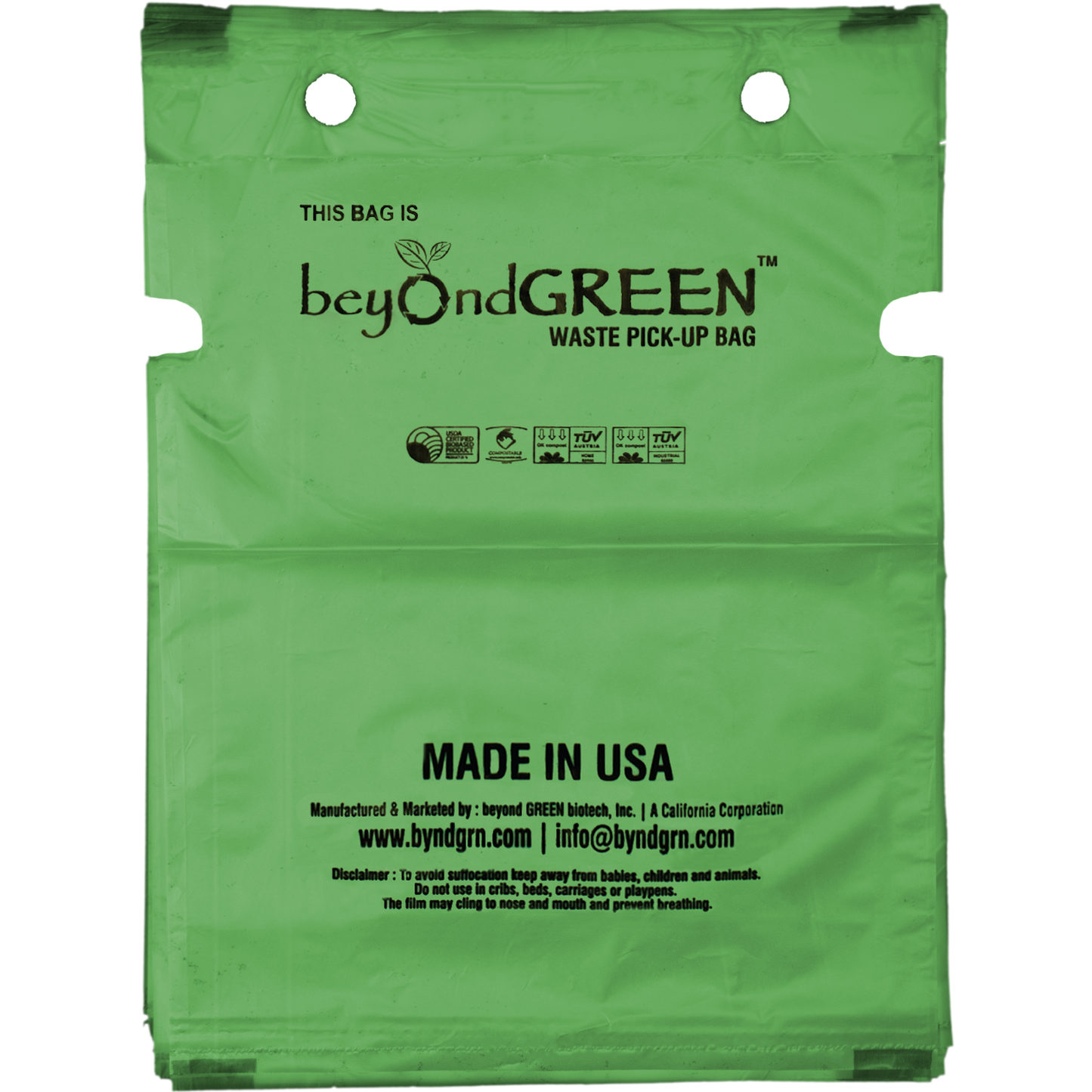 beyondGREEN Dog Waste Bags – Single-Pull Dispenser Refill Pack – Made in USA, Leak-Resistant, One-At-A-Time Dispensing (100 Bags per Pack) - Doot's Pet LLC Collars For A Cause