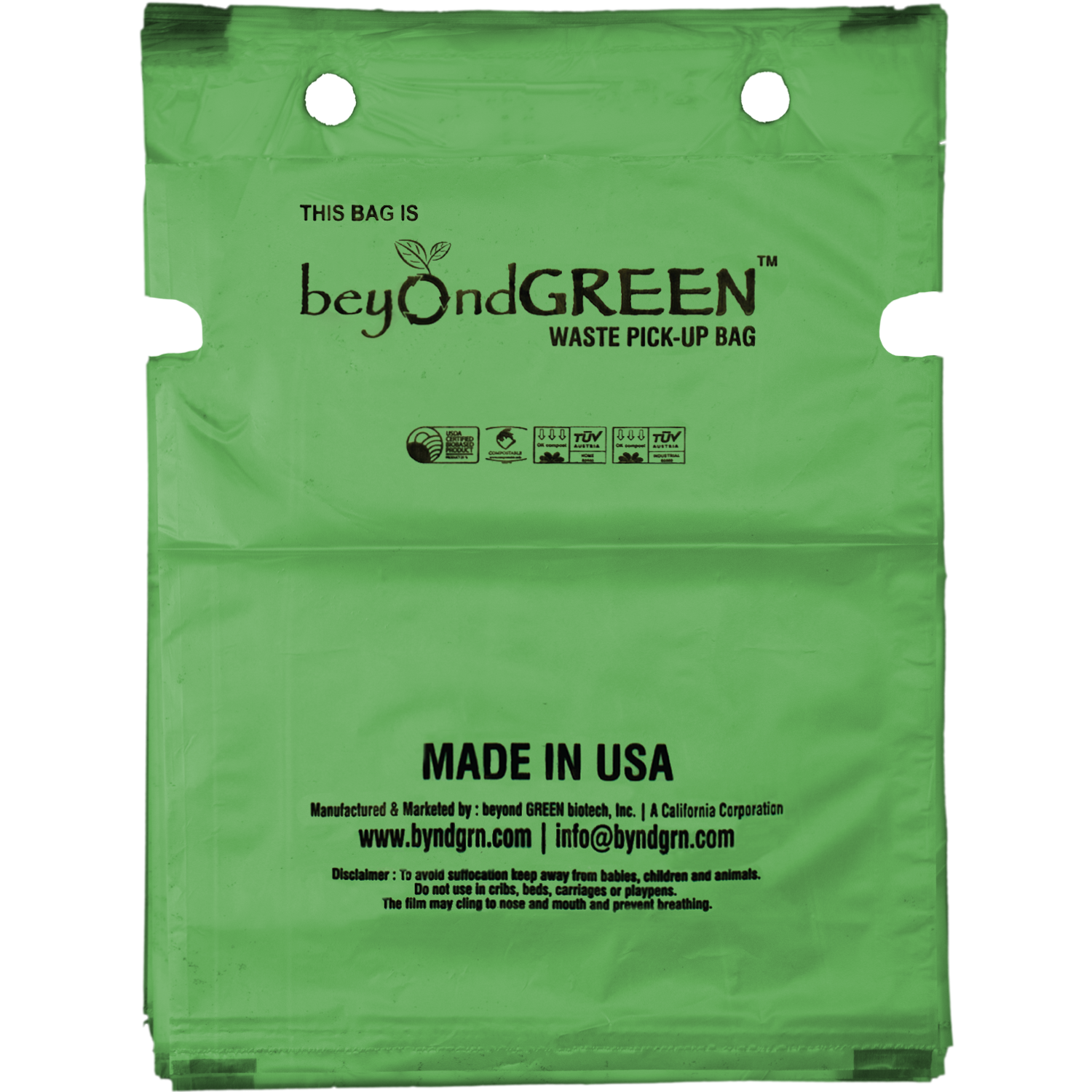 beyondGREEN Dog Waste Bags – Single-Pull Dispenser Refill Pack – Made in USA, Leak-Resistant, One-At-A-Time Dispensing (100 Bags per Pack) - Doot's Pet LLC Collars For A Cause