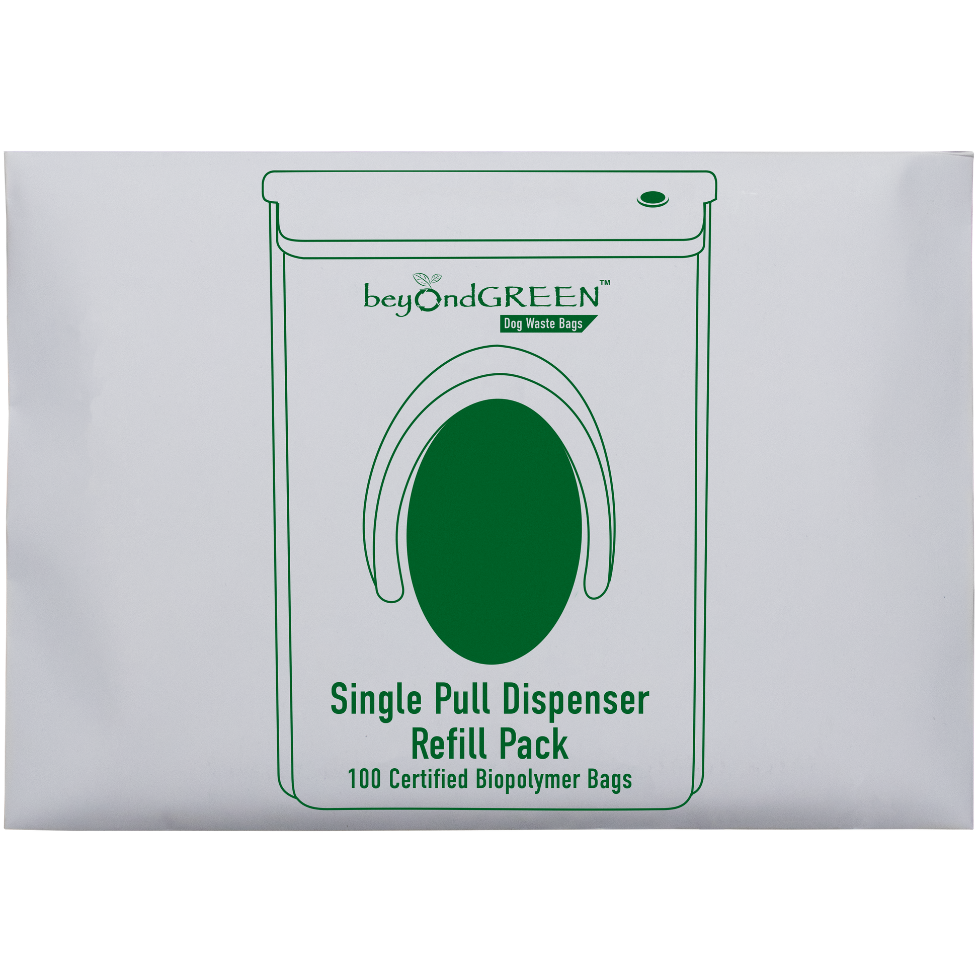 beyondGREEN Dog Waste Bags – Single-Pull Dispenser Refill Pack – Made in USA, Leak-Resistant, One-At-A-Time Dispensing (100 Bags per Pack) - Doot's Pet LLC Collars For A Cause