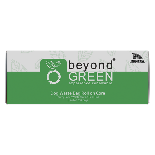 beyondGREEN Dog Waste Bags – Grab & Go Bulk Pack – 200 Bags on Roll with Core - Made in USA, Leak-Resistant, Folded Rolls - Doot's Pet LLC Collars For A Cause