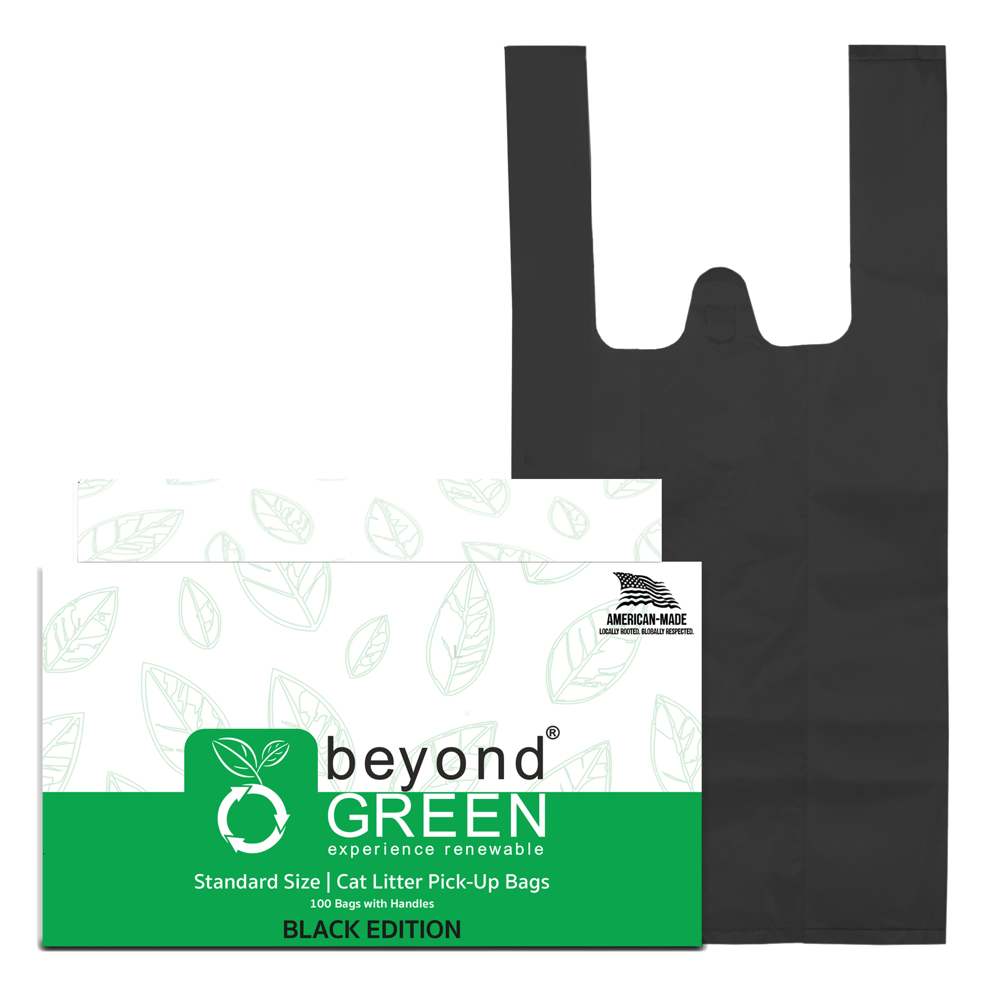 beyondGREEN Cat Litter Bags with Handles – Made in USA, Leak-Resistant & Easy-Tie - Doot's Pet LLC Collars For A Cause